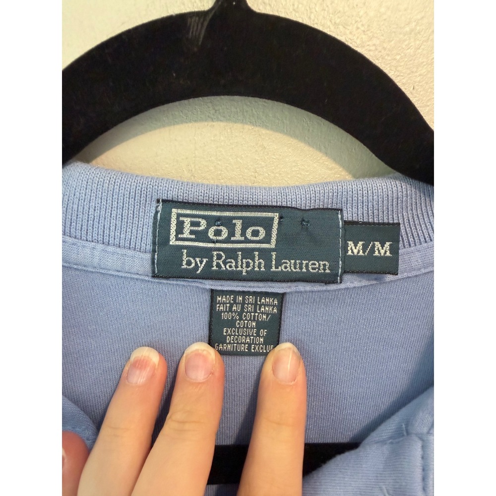 Polo Ralph Lauren Mens Medium Light Blue Short Sleeve Cotton Polo Shirt - Picture 2 of 9